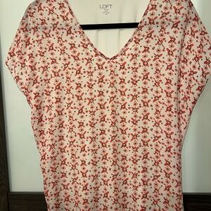 LOFT Women's Floral Pink Top